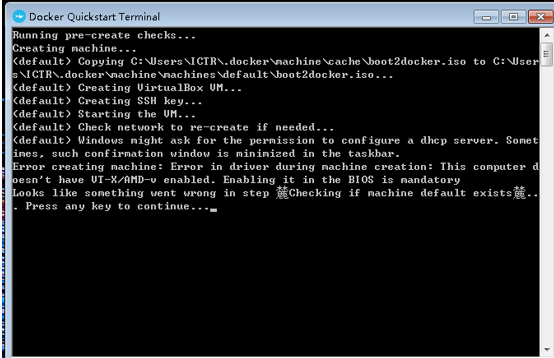 Windows7 使用docker toolbox安装docker