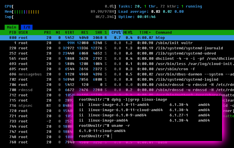 Debian 12 linux系统更换Cloud内核降低内存使用
